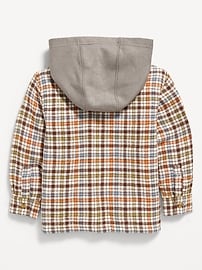 Image number 2 showing, Button-Front Hooded Shirt for Toddler Boys
