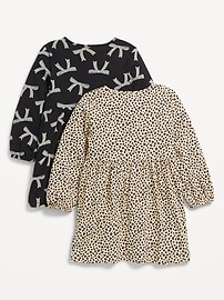 Image number 2 showing, Long-Sleeve Fit and Flare Dress 2-Pack for Toddler Girls