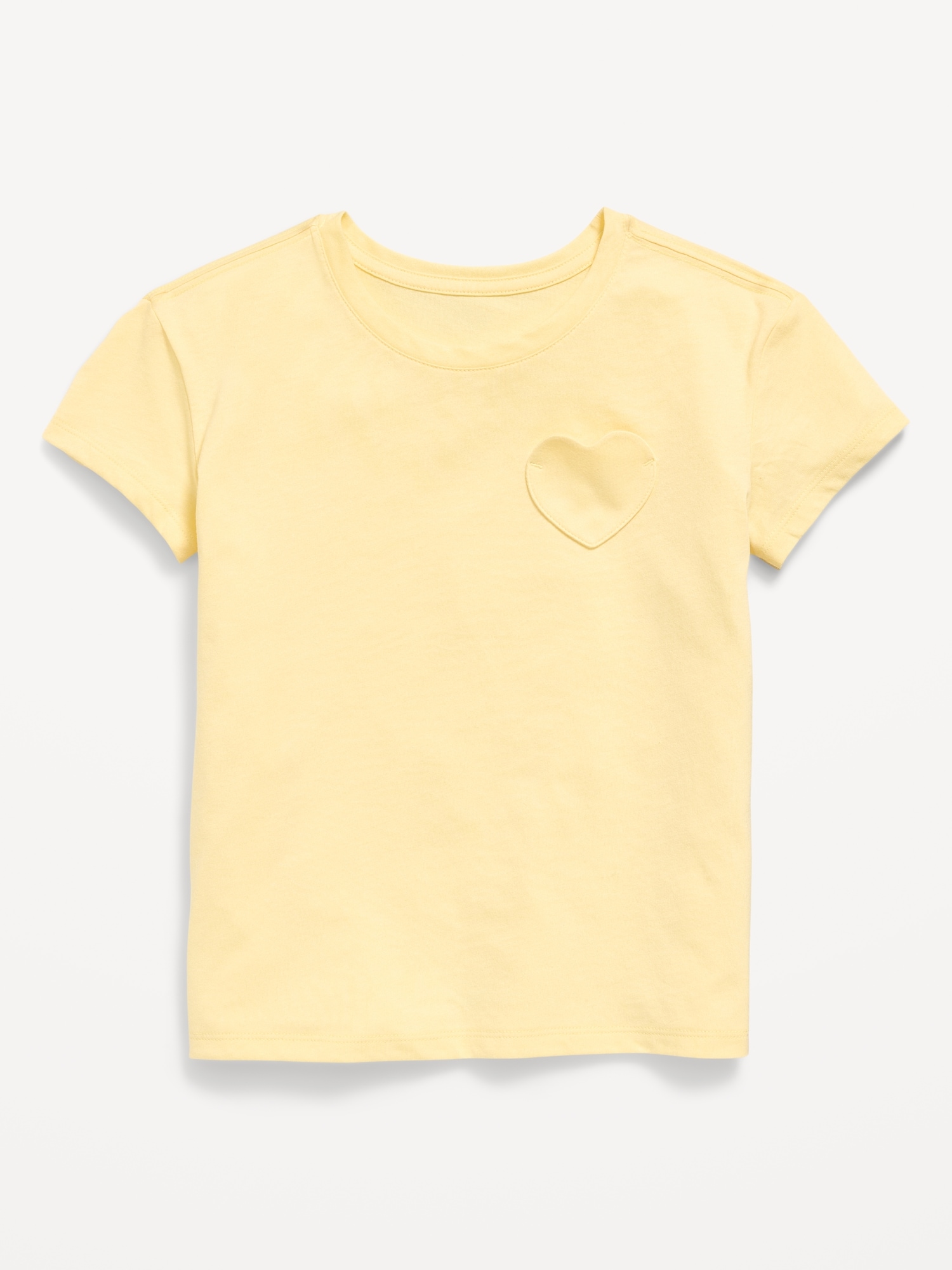 Softest Short-Sleeve Heart-Pocket T-Shirt for Girls
