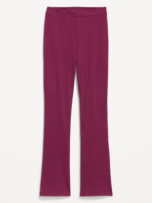 Image number 4 showing, High-Waisted Cozy Waffle Flare Pants