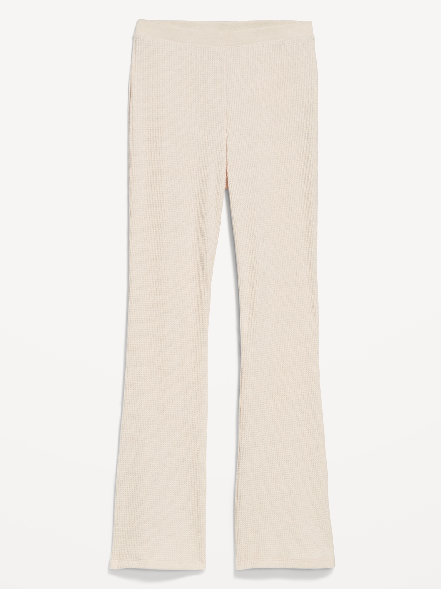 High-Waisted Cozy Waffle Flare Pants