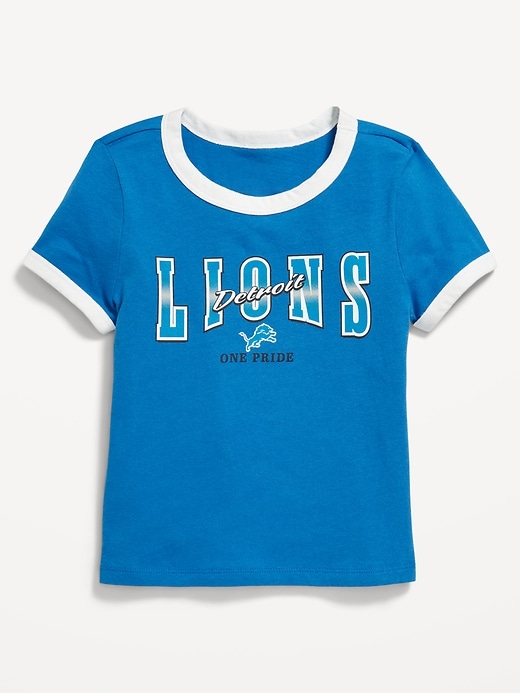Image number 1 showing, NFL™ Detroit Lions™ Fitted Graphic Ringer T-Shirt for Girls