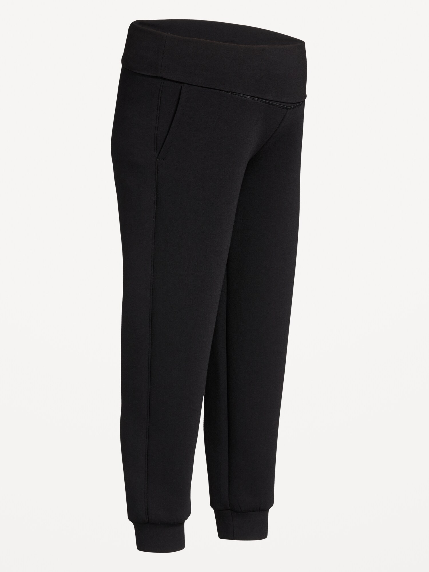 Женские брюки Old Navy Maternity Bounce Fleece Rollover-Waist Jogger Sweatpants, цвет: Чёрный — фото 2