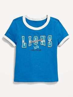 Detroit Lions Fitted Graphic Ringer T-Shirt for Girls