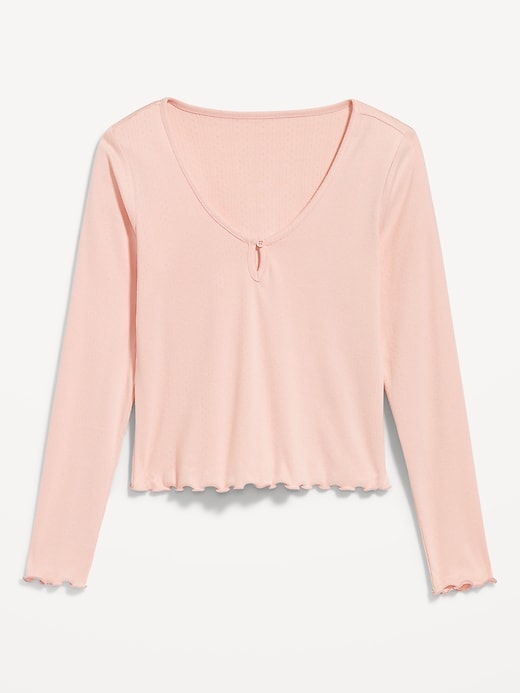 Image number 6 showing, Cozy Lettuce-Edge Pajama Top