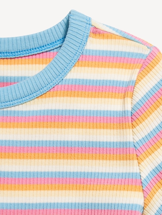 Image number 3 showing, Fitted Short-Sleeve Printed Ribbed Ringer T-Shirt for Girls