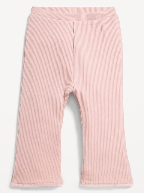 Ribbed Flare Leggings for Baby - Abalone Pink