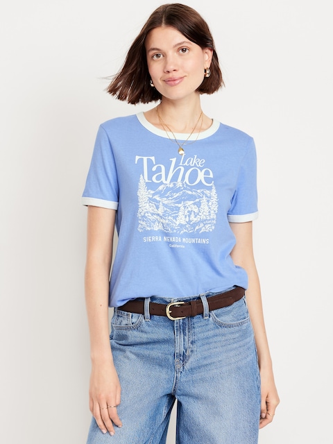 EveryWear Graphic Ringer T-Shirt - Lake Tahoe
