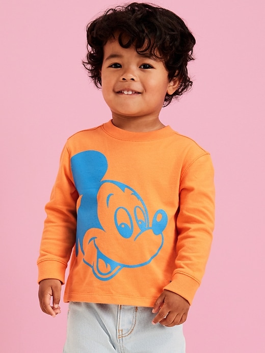 Image number 1 showing, Old Navy x Disney© Oversized Long-Sleeve Graphic T-Shirt for Toddler Boys