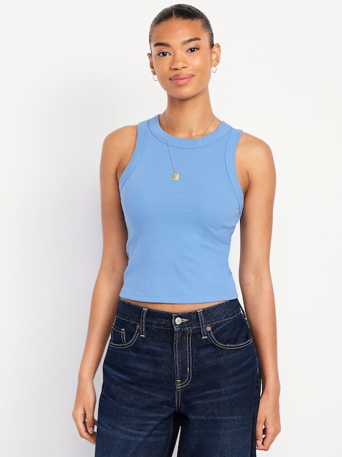 Snug Crop Tank Top - Lighthouse