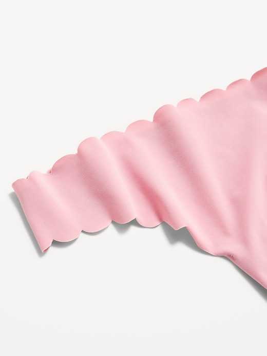 Image number 3 showing, Low-Rise No-Show Scalloped Thong Underwear