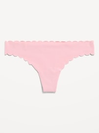 Image number 4 showing, Low-Rise No-Show Scalloped Thong Underwear