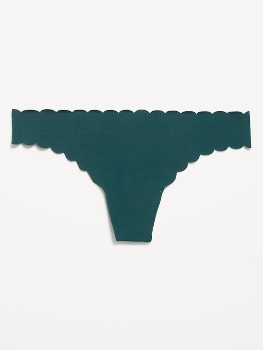 Image number 4 showing, Low-Rise No-Show Scalloped Thong Underwear