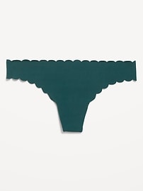 Image number 4 showing, Low-Rise No-Show Scalloped Thong Underwear
