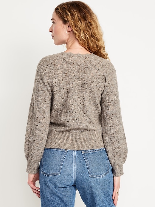 Image number 2 showing, Wool-Blend Wrap-Front Sweater