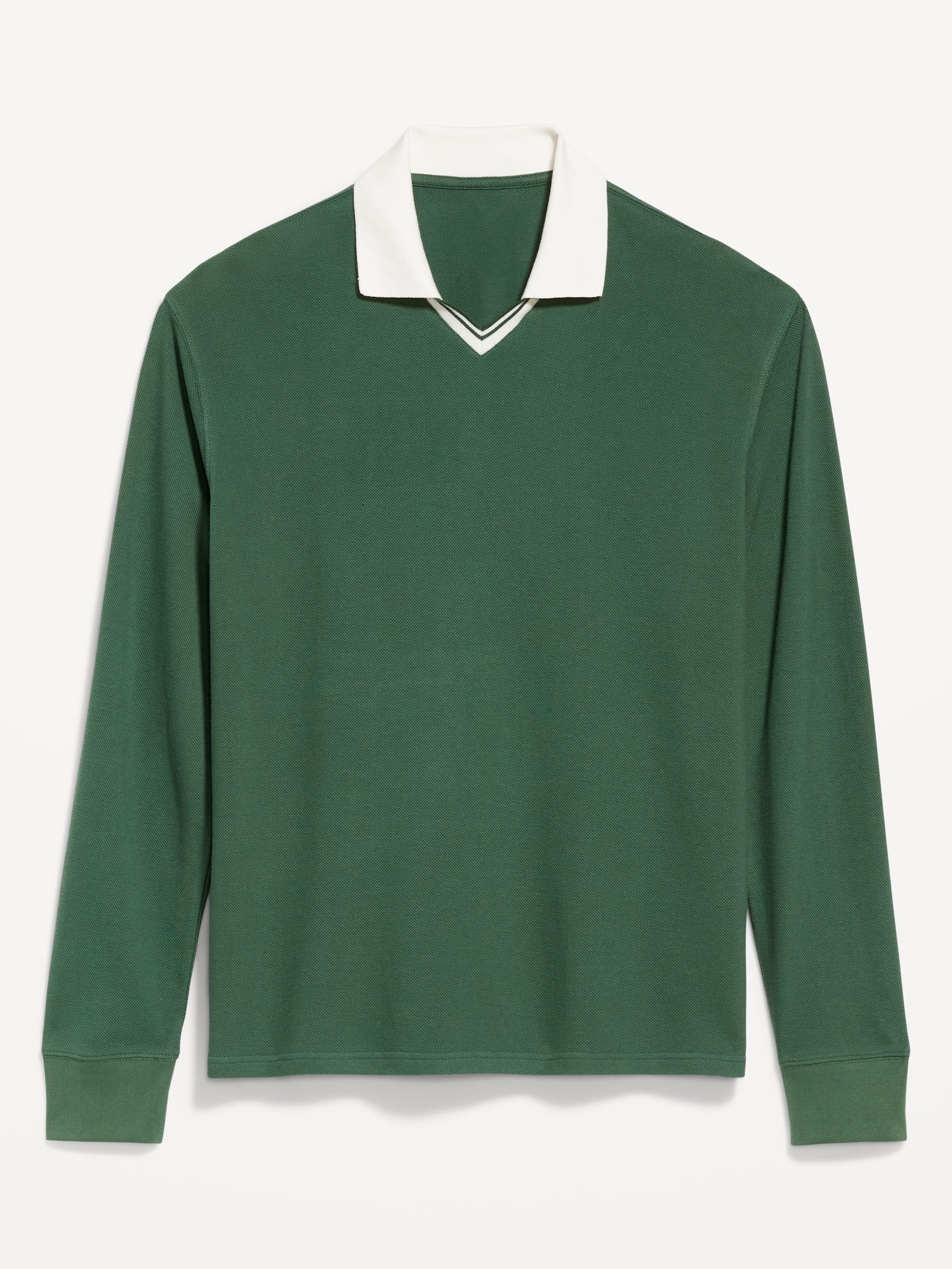 Long-Sleeve V-Neck Polo