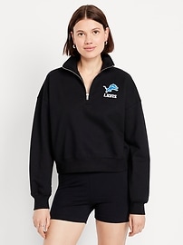 Image number 1 showing, NFL™ Detroit Lions™ Oversized Half-Zip Sweatshirt