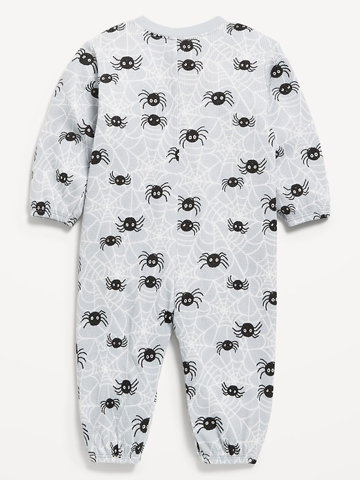 Image number 2 showing, Printed Waffle-Knit Henley One-Piece for Baby