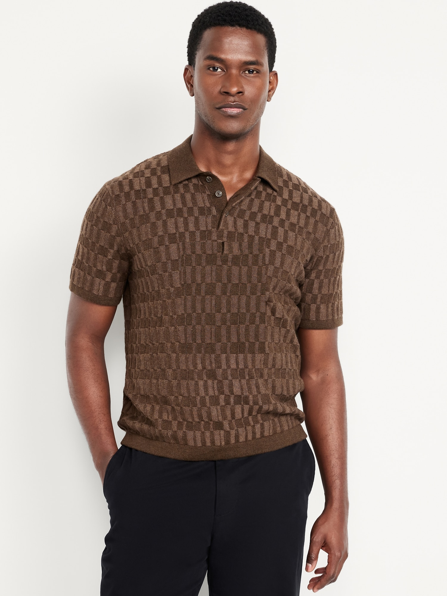 Short-Sleeve Sweater-Knit Polo