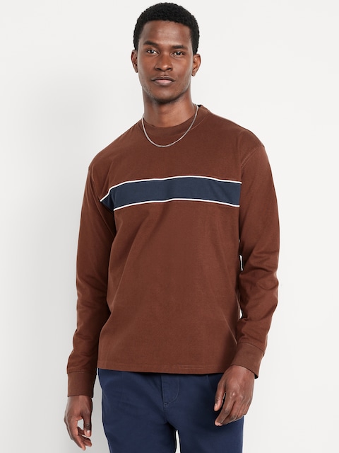 Heavyweight Chest-Stripe T-Shirt - Root Beer