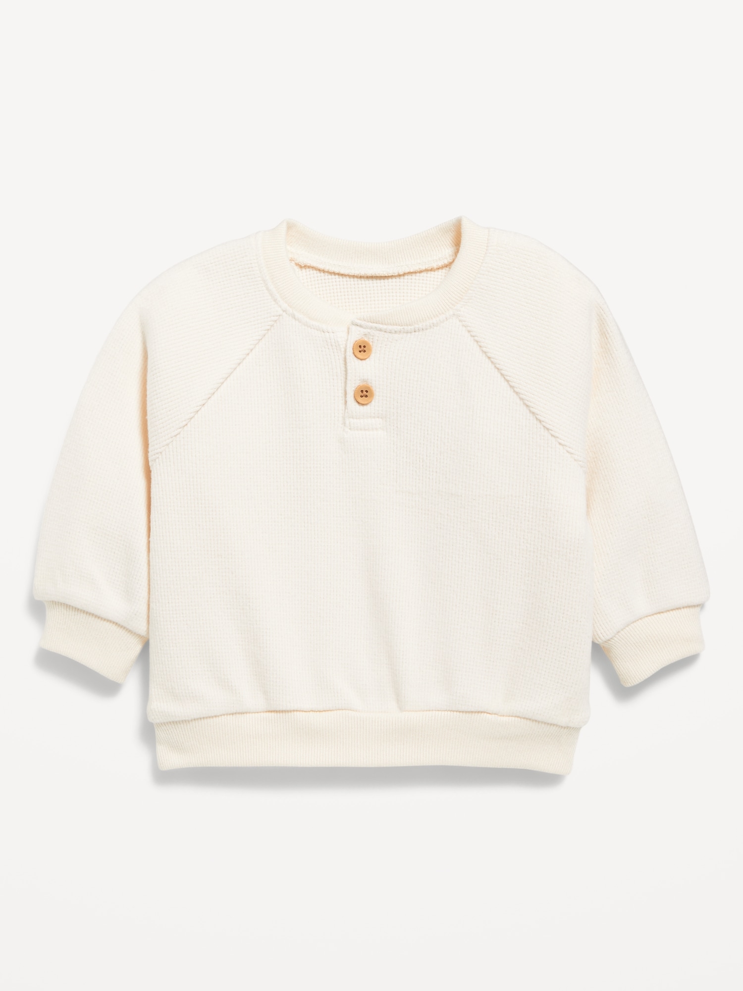 Cozy Long-Sleeve Henley Thermal-Knit Sweatshirt for Baby