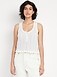 Sleeveless Pointelle Cropped Henley Top - image 2