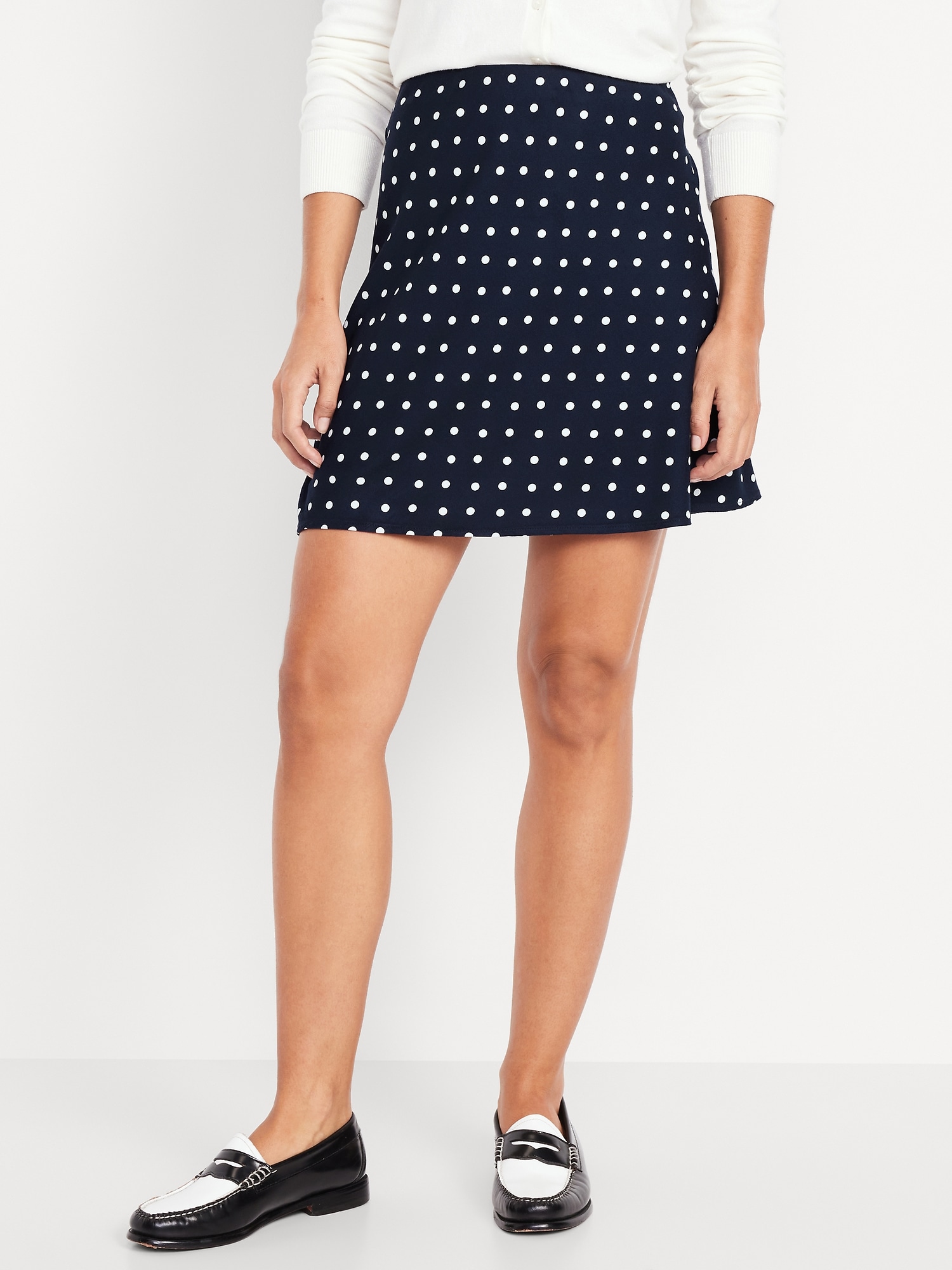 High-Waisted Crepe Mini Skirt