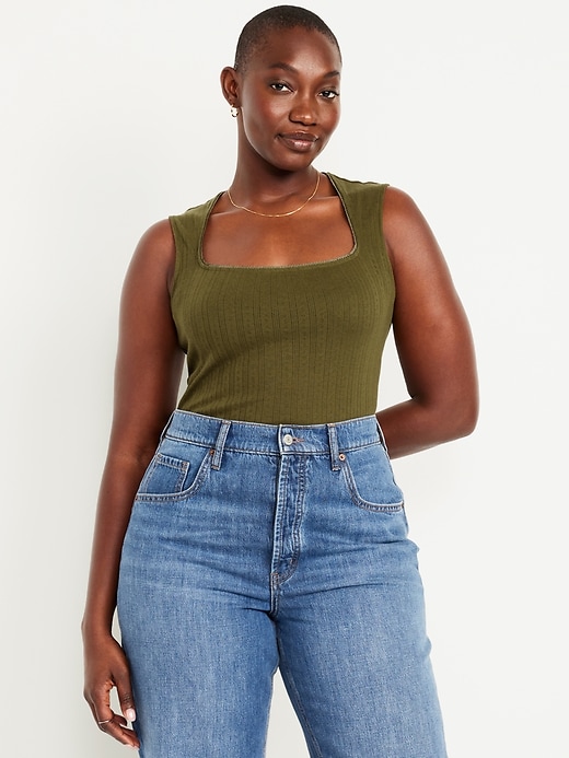 Image number 4 showing, Trapeze-Neck Pointelle Top