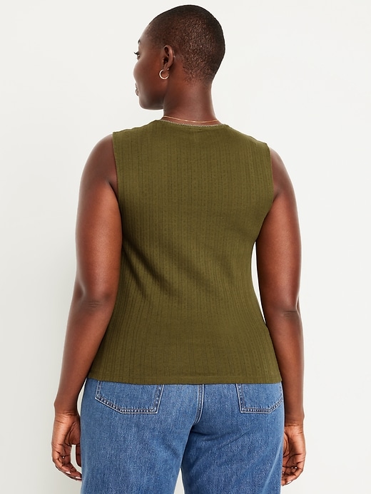 Image number 5 showing, Trapeze-Neck Pointelle Top