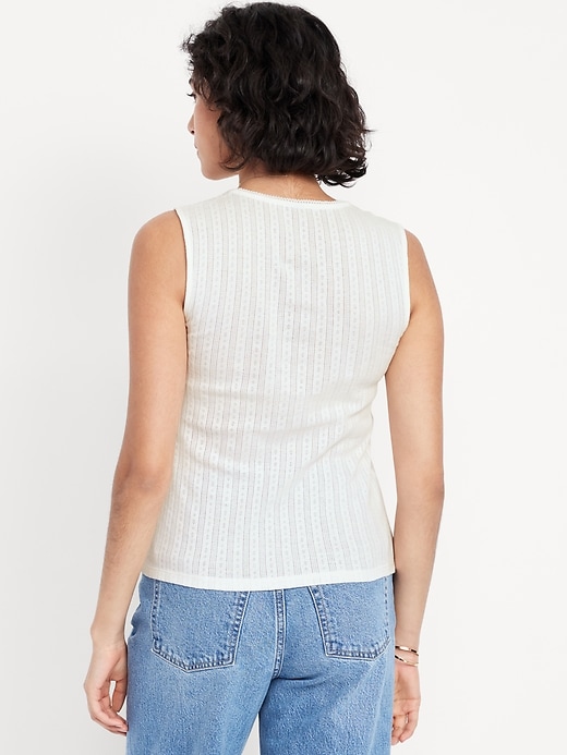 Image number 2 showing, Trapeze-Neck Pointelle Top