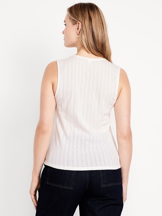 Image number 5 showing, Trapeze-Neck Pointelle Top