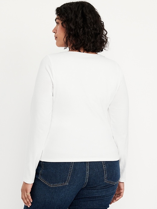 Image number 7 showing, Fitted Double-Layer Scoop-Neck Top