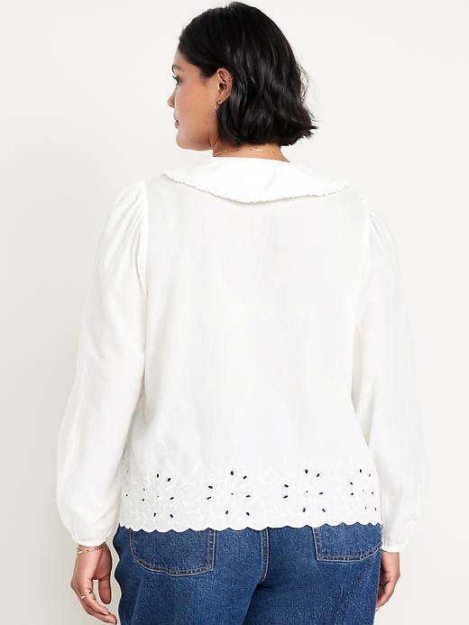 Image number 7 showing, Ruffle-Collar Cutwork Top