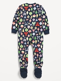 Image number 2 showing, 2-Way-Zip Microfleece Pajama One-Piece for Toddler & Baby