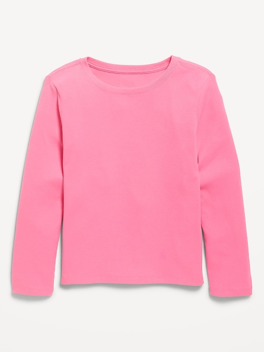 Image number 1 showing, Softest Long-Sleeve Ribbed T-Shirt for Girls