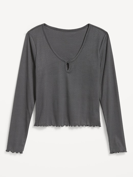 Image number 6 showing, Cozy Lettuce-Edge Pajama Top