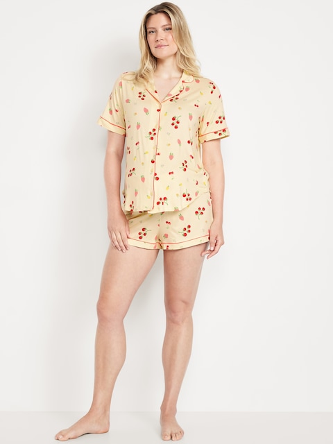 Maternity Classic Pajama Short Set - Fruity Yellow