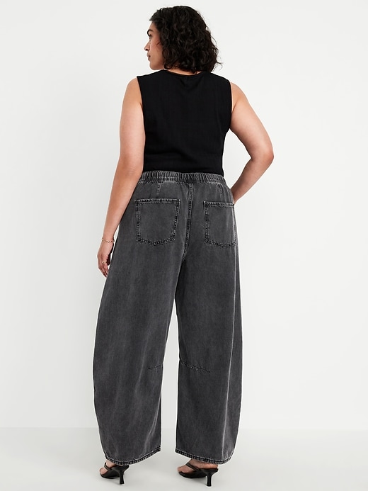 Image number 8 showing, High-Waisted Pull-On Barrel Jeans