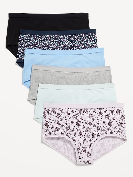 Image number 1 showing, High-Waisted Everyday Brief Cotton Underwear 6-Pack