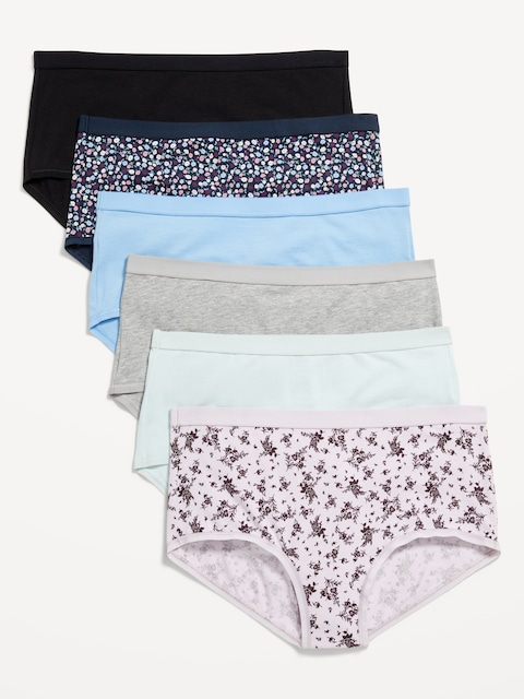 High-Waisted Everyday Brief Cotton Underwear 6-Pack - Lilac Mist