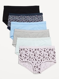 Image number 1 showing, High-Waisted Everyday Brief Cotton Underwear 6-Pack