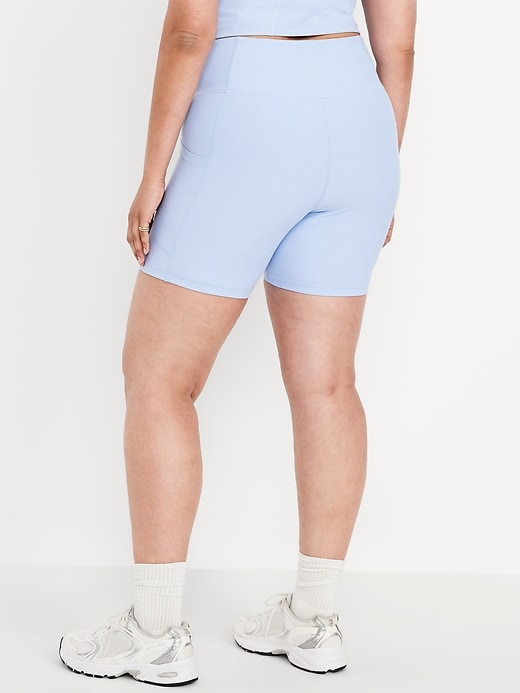 Image number 7 showing, High-Waisted PowerSoft Pocket Biker Shorts -- 6-inch inseam