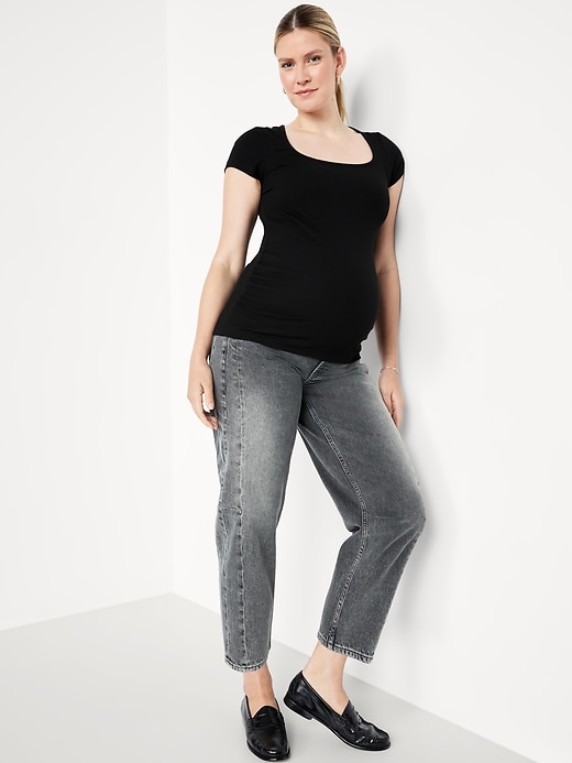 Image number 3 showing, Maternity Trapeze-Neck T-Shirt