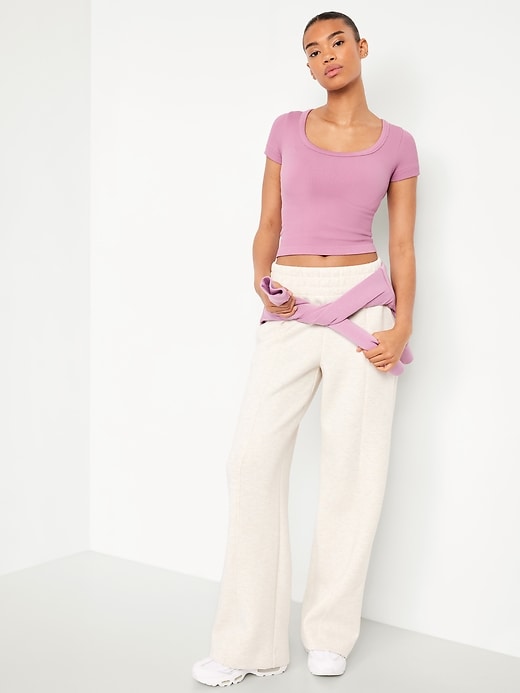 Image number 3 showing, Exhale Seamless Cropped Rib T-Shirt