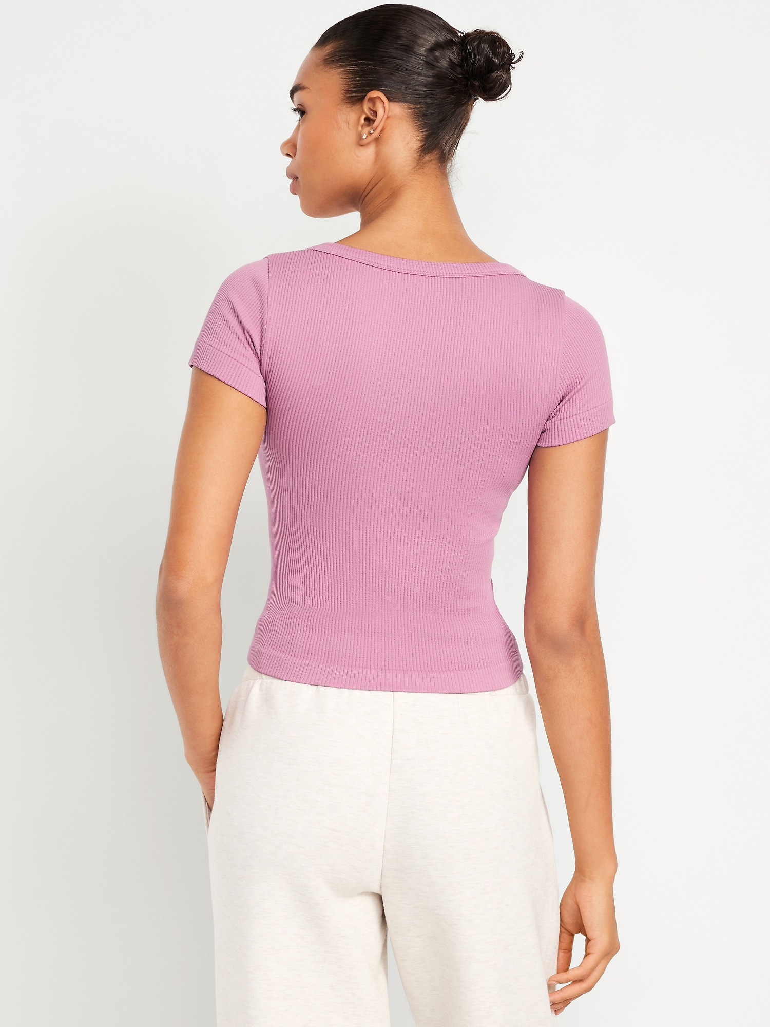 Exhale Seamless Cropped Rib T-Shirt