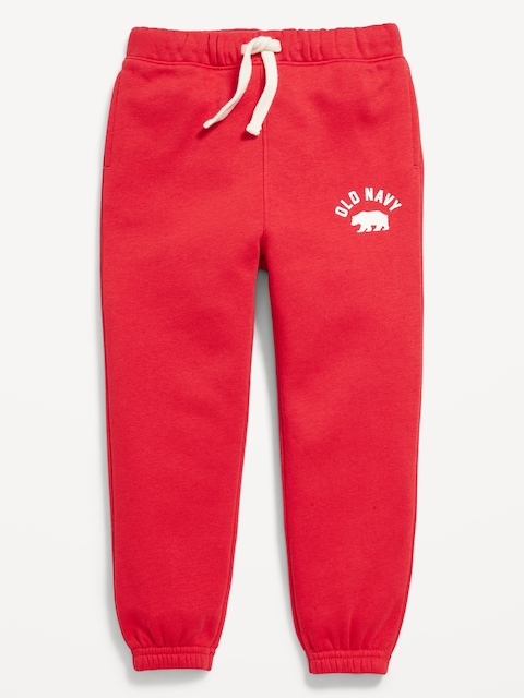 Cinched-Hem Unisex Logo-Graphic Jogger Sweatpants for Toddler - Robbie Red
