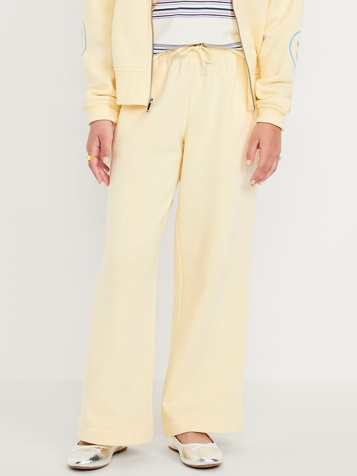 Image number 1 showing, Favorite Fleece High-Waisted Wide-Leg Sweatpants for Girls