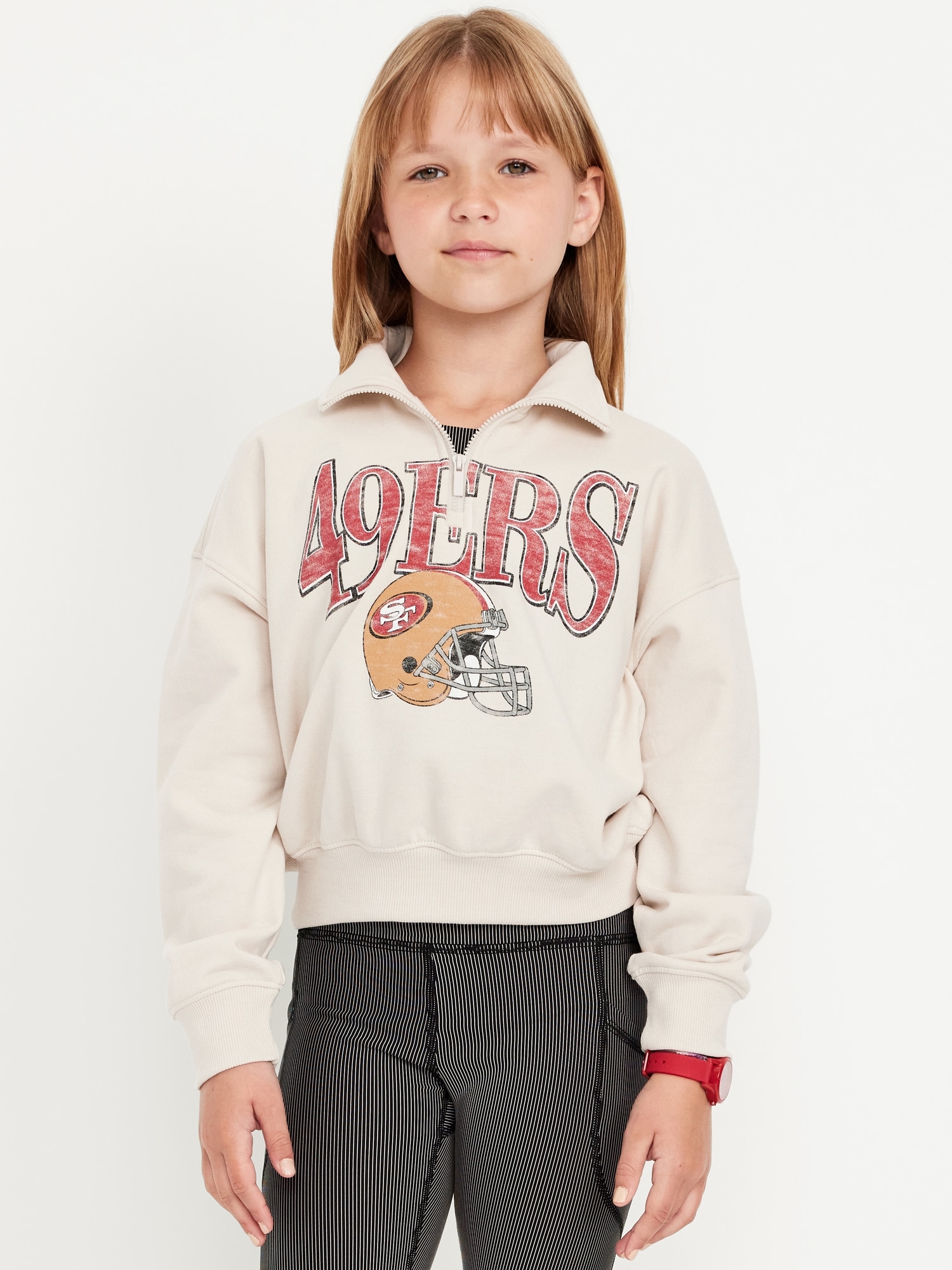 NFL™ San Francisco 49ers™ Oversized Quarter-Zip Sweatshirt for Girls