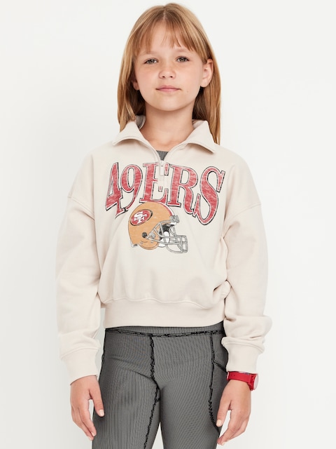 NFL™ San Francisco 49ers™ Oversized Quarter-Zip Sweatshirt for Girls - San Francisco 49Ers