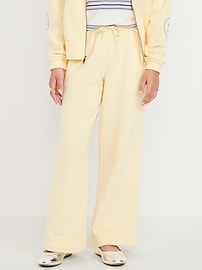 Image number 1 showing, Favorite Fleece High-Waisted Wide-Leg Sweatpants for Girls